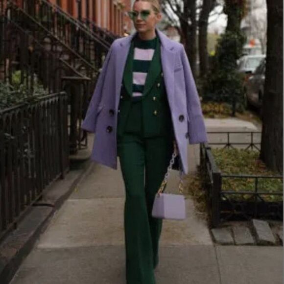 Atlantic-Pacific Green Lilac Green Stripe Bow Back Sweater Size XS - Picture 11 of 12